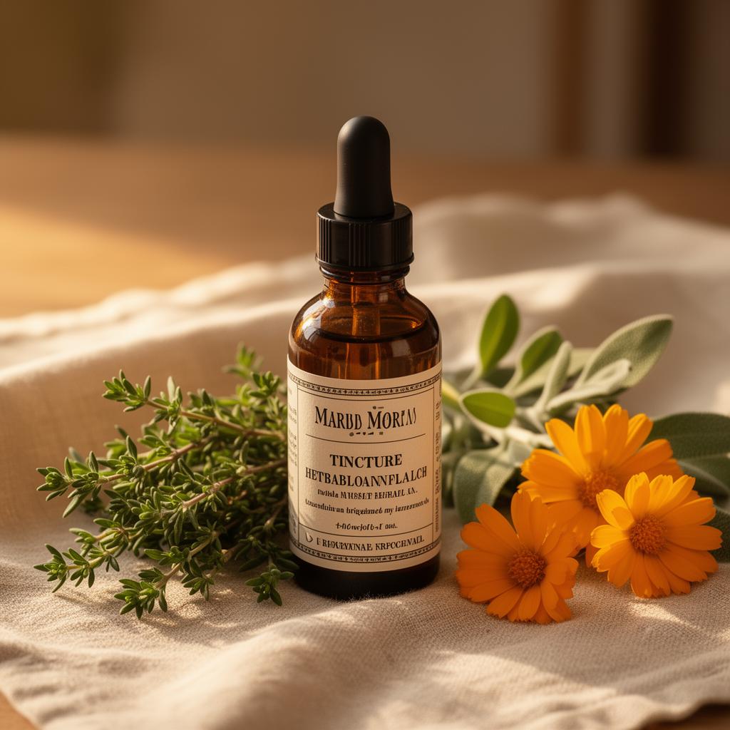 Frasco de tintura herbal artesanal