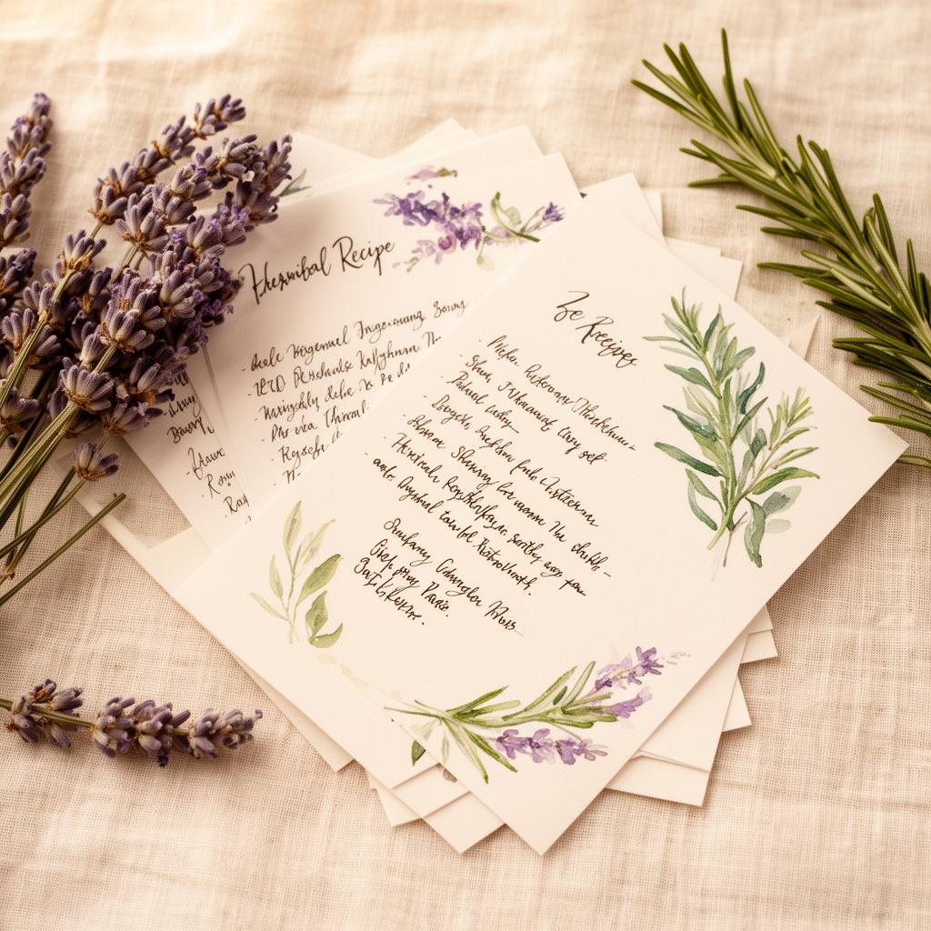 Tarjetas de recetas herbales